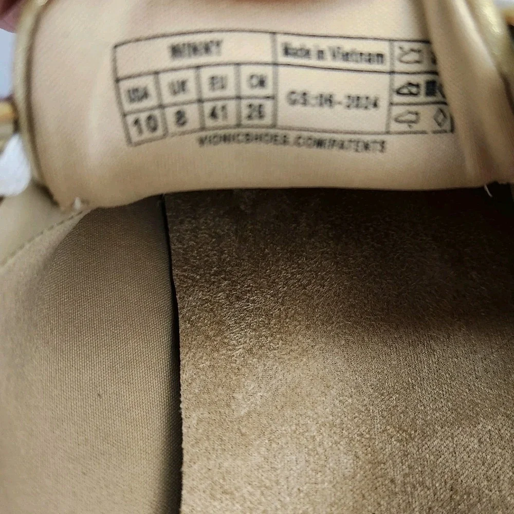 Vionic Winny Fashion Sneakers Gold Metallic‎ Leather Women's 10 Arch Support